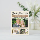 Wedding News Wedding Announcement - Tan Ankündigungspostkarte (Stehend Vorderseite)