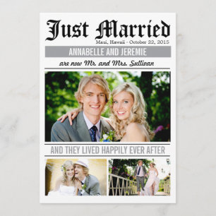 Wedding News Wedding - White Einladung