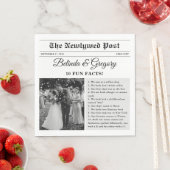 Wedding Newspaper Fun Black White Photo Fun Facts Serviette (Beispiel)