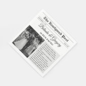 Wedding Newspaper Fun Black White Photo Fun Facts Serviette (Ecke)