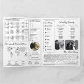 Wedding Newspaper Program Classic Black & White Karte (Innenseite)