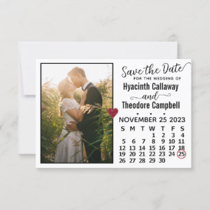 Wedding November 2023 Kalender Custom Foto White Save The Date