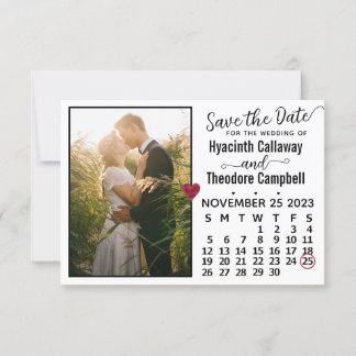Wedding November 2023 Kalender Custom Foto White Save The Date