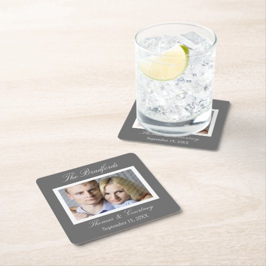 Wedding oder spezielles Ereignis-Foto-Untersetzer Rechteckiger Pappuntersetzer (Vor Ort)