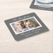 Wedding oder spezielles Ereignis-Foto-Untersetzer Rechteckiger Pappuntersetzer (angewinkelt)