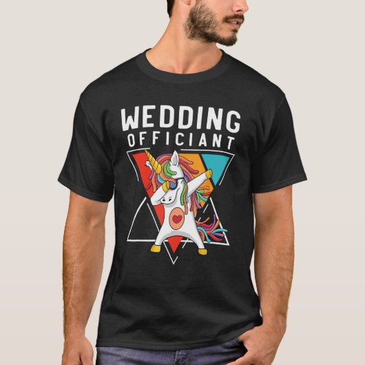 Wedding Officiant Dabbing Unicorn Wedding 1 T-Shirt (Vorderseite)