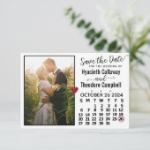 Wedding Oktober 2024 Kalender Custom Foto White Save The Date (Stehend Vorderseite)