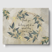 Wedding Olive Wreath Personalisiert Gästebuch (Vorderseite)