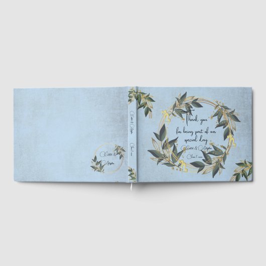 Wedding Olive Wreath Personalisiert Gästebuch (Voll)