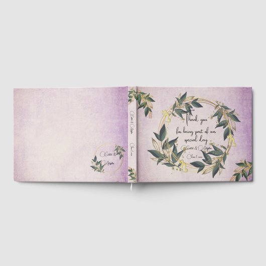 Wedding Olive Wreath Personalisiert Gästebuch (Voll)