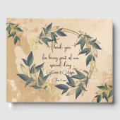 Wedding Olive Wreath Personalisiert Gästebuch (Vorderseite)