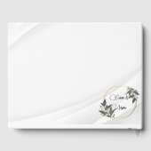 Wedding Olive Wreath Personalisiert Gästebuch (Rückseite)