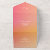 Wedding Orange Peach Ombre Elegant All In One Einladung (Außenbereich)