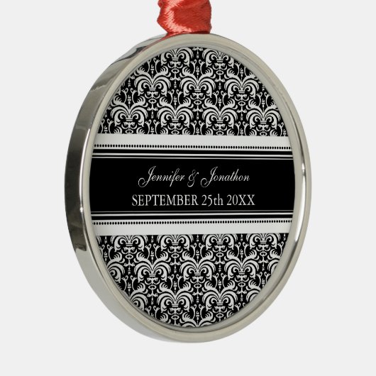 Wedding Ornament Favor Black and White Damask (Rechts)