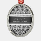 Wedding Ornament Favor Black and White Damask (Links)
