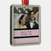 Wedding Ornament Favor Pink Black Damask (Rechts)