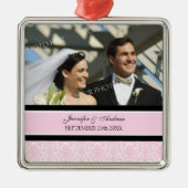 Wedding Ornament Favor Pink Black Damask (Vorne)