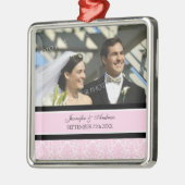 Wedding Ornament Favor Pink Black Damask (Links)