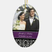 Wedding Ornament Favor Plum Black Damask (Links)
