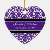Wedding Ornament Favor Plum Black Damask (Hinten)