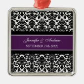 Wedding Ornament Favor Plum Black Damask (Vorne)