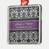 Wedding Ornament Favor Plum Black Damask (Links)