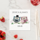 Wedding Owls personalisieren Paper Napkin Serviette (Beispiel)