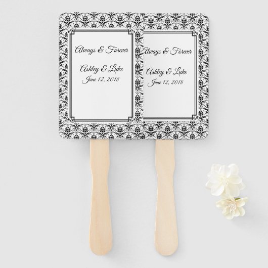 Wedding Paddle Fan Fächer (Vorne und Hinten)
