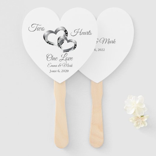 Wedding Paddle Fan Fächer (Vorne und Hinten)
