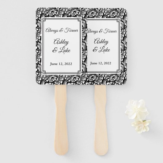 Wedding Paddle Fan Fächer (Vorne und Hinten)