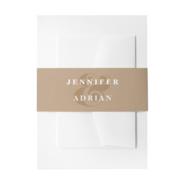 Wedding Pale Taupe Moderne Hochzeitseinladung Bauc Einladungsbanderole