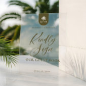 Wedding Palm Monogram Kindly Sign Our Guest Book Acrylschild