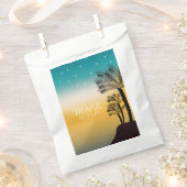 Wedding Palm Tree Tropical Beach Sonnenuntergang Geschenktütchen (Ausgeschnitten)