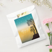 Wedding Palm Tree Tropical Beach Sonnenuntergang Geschenktütchen (Versiegelt)