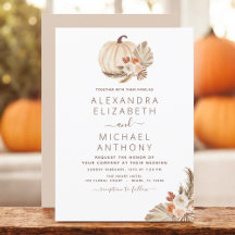 Wedding Pampas Grass White Pumpkin Terracotta