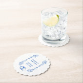 Wedding Paper Coaster Blue Sapphire Bells Untersetzer (Vor Ort)