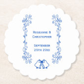 Wedding Paper Coaster Blue Sapphire Bells Untersetzer (Vorderseite)