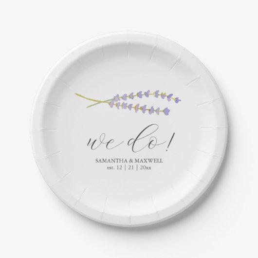 Wedding Paper Plates Lavender Pappteller (Vorderseite)