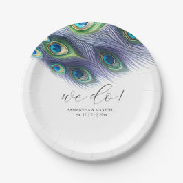 Wedding Paper Plates Majestic Peacock Pappteller