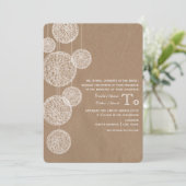 Wedding Pappinspirierte Schnur-Kugeln Einladung (Stehend Vorderseite)