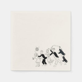 Wedding Party Conga Line Cocktail Napkin Serviette