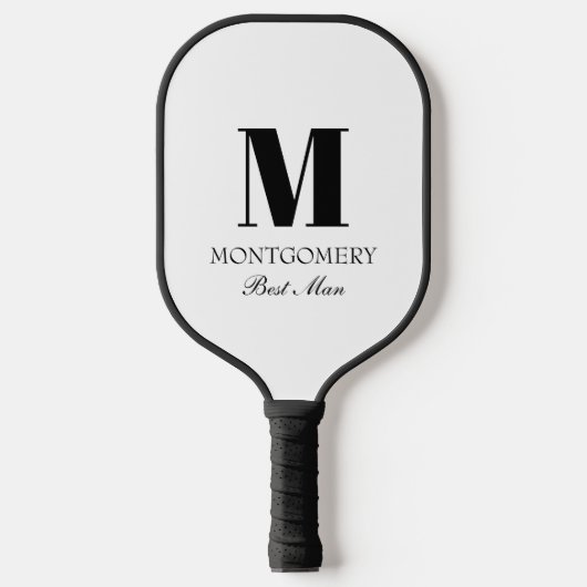 Wedding Party Gifts Monogram Best Man  Pickleball Schläger (Vorderseite)