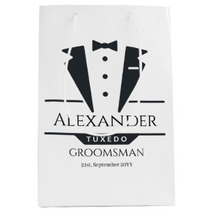 Wedding Party Tuxedo gibt Trauzeuge Mittlere Geschenktüte