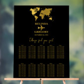 Wedding Passport Black Gold Seating Chart Acrylschild (Neutral)