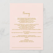 Wedding Passport Gold Blush Pink Itinerary Programm (Rückseite)