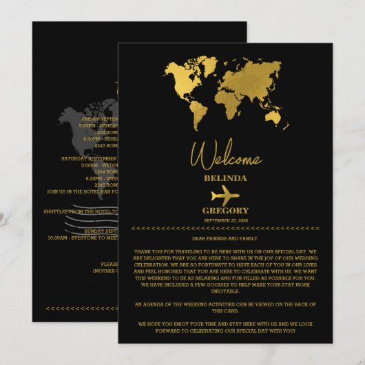 Wedding Passport Sage Black Itinerary Programm (Vorne/Hinten)