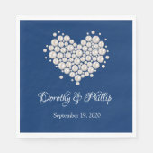 Wedding Pearl Heart Paper Napkins Serviette (Vorderseite)