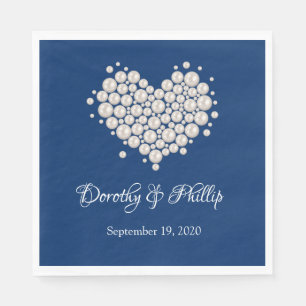 Wedding Pearl Heart Paper Napkins Serviette