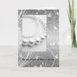 Wedding Pearls Maid of Honor Invitation Einladung