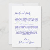 Wedding Photo Blue Doodle Heart Overprint Border Dankeskarte (Rückseite)